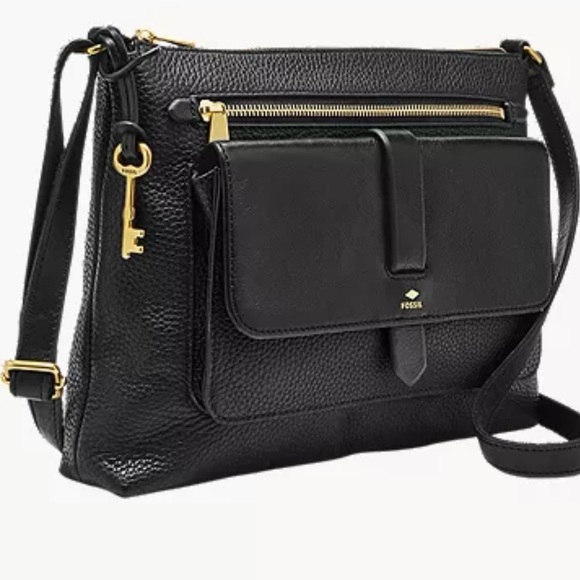 Fossil Kinley Crossbody Bag Leather Purse Black - Picture 2 of 16